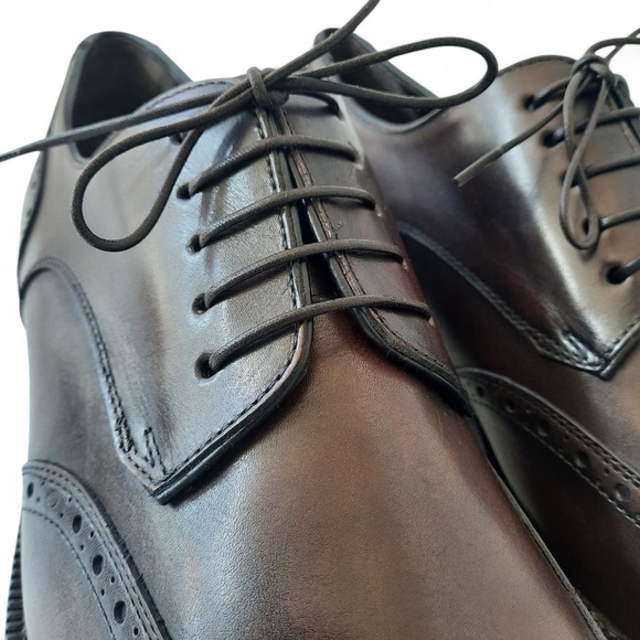 ALLEN EDMONDS Modigliani Wingtip Oxford Brogue Italy Leather Flex Brown 11.5 D - Picture 5 of 13